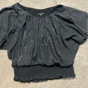 Blu Sage Black Sequin Blouse